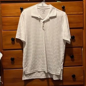 Mens White Adidas Polo Shirt